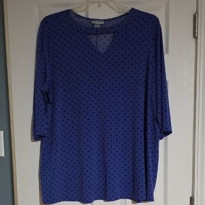 Catherines Purple Polka Dot Blouse Size 1x 18/20 New Without Tags